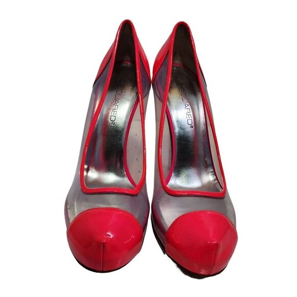 Dsquared2 Plastic and Leather Heels Women's Size 40 Pink and Clear - Picture 2 of 13